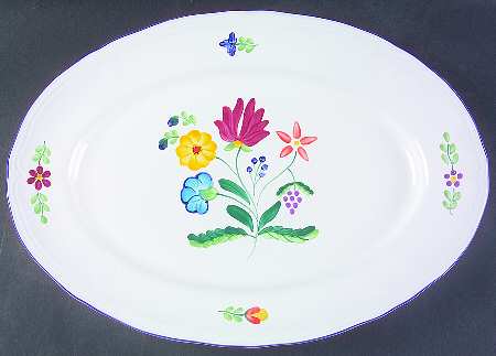 Herend Bouquet 15" Oval Serving Platter