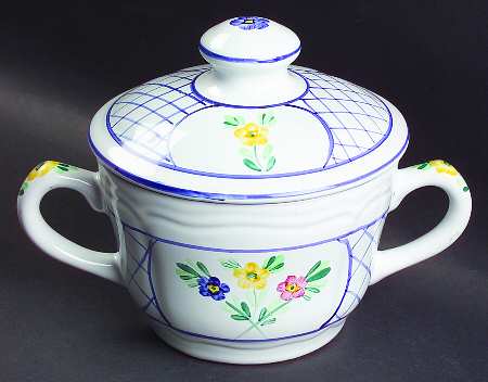 Lattice Hill Sugar Bowl & Lid