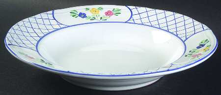 Lattice Hill Large Rim Soup Bowl