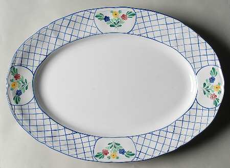 Lattice Hill 15" Oval Serving Platter