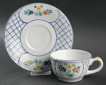 Lattice Hill Flat Cup & Saucer Set