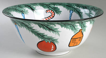 Old Fashioned Christmas 13" Large Salad Serving Bowl