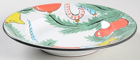 Old Fashioned Christmas Large Rim Soup Bowl