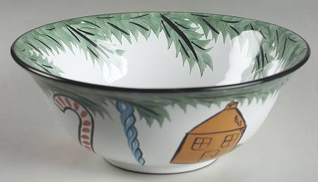 Old Fashioned Christmas 8" Round Vegetable Bowl
