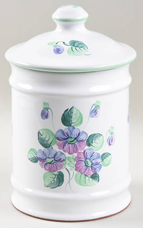 Violets Large Canister & Lid