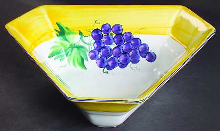 Village Vineyard Triangular Vegetable Bowl