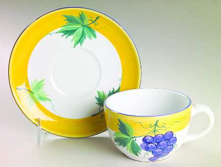 Village Vineyard Flat Cup & Saucer Set