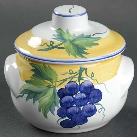 Village Vineyard Sugar Bowl & Lid