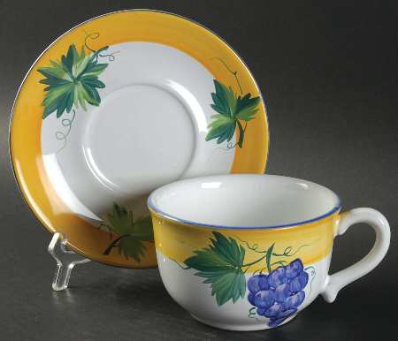 Village Vineyard Breakfast Cup & Saucer Set