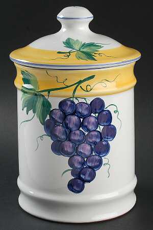 Village Vineyard Large Canister & Lid