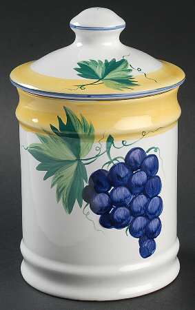 Village Vineyard Small Canister & Lid
