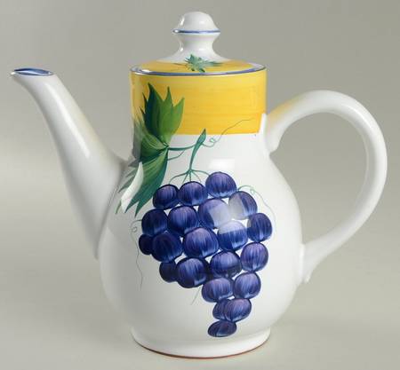 Village Vineyard Coffee Pot & Lid