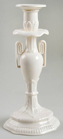 Creamware Pierced Scroll Candlestick W/Bobeche