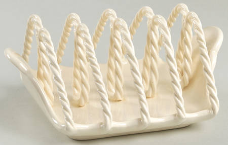 Creamware Pierced 4 Slice Toast Server