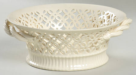 Creamware Pierced Large Pierced Candy Dish