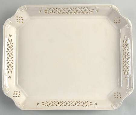 Creamware Pierced Rectangular Tray
