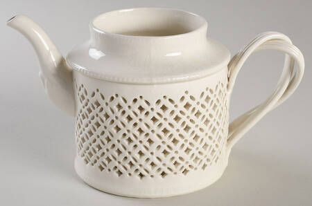 Creamware Pierced Teapot No Lid