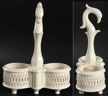 Creamware Pierced Cruet Tray/Stand