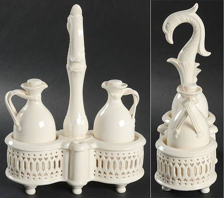 Creamware Pierced (5 Piece) Cruet Set