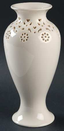 Creamware Pierced 8" Fluted Vase