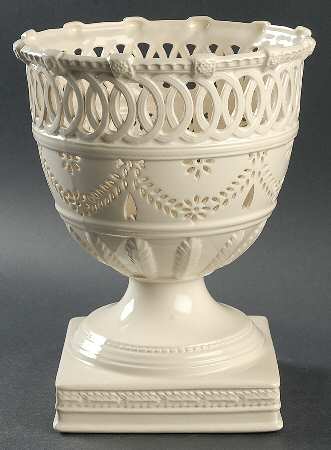 Creamware Pierced 10" Footed Urn