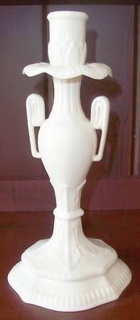 Creamware Pierced Scroll Candlestick