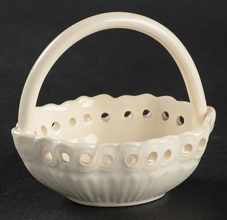 Creamware Pierced 3" Handled Basket