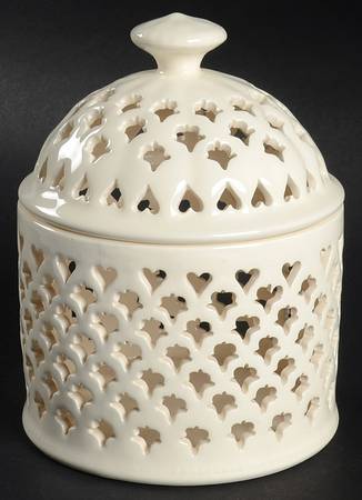 Creamware Pierced Pierced Jar & Lid