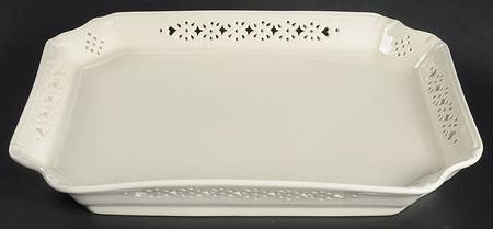 Creamware Pierced Rectangular Tray