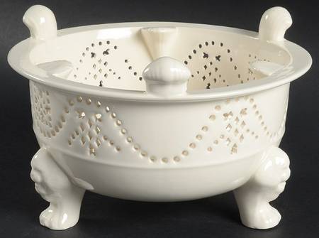 Creamware Pierced Stand for Chocolate Kettle