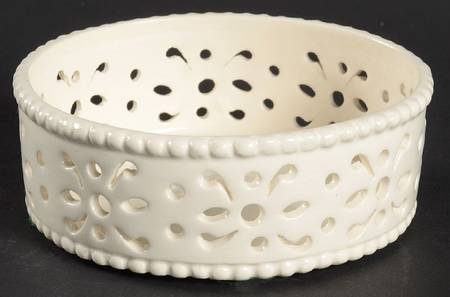 Creamware Pierced Wine Bottle Coaster