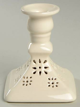 Creamware Pierced Small Candlestick