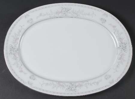Misty Blue 14" Oval Serving Platter