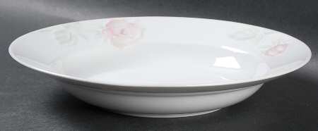 Rose Blush Rim Soup Bowl