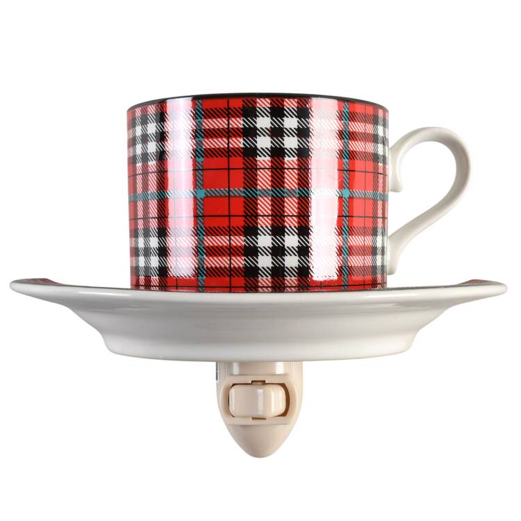 Royal Stewart Red 4 3/8"-4 5/8" Night Light/Cup & Saucer HC