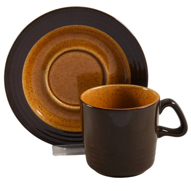 Gold Glade Flat Cup & Saucer Set