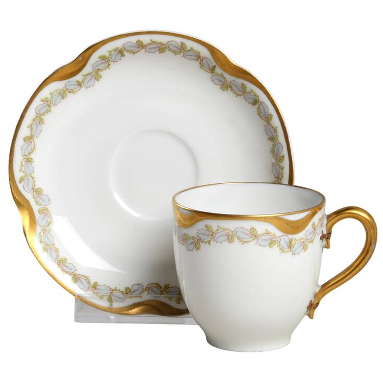 Schleiger 988 Flat Demitasse Cup & Saucer Set