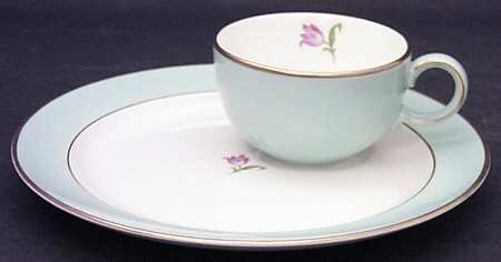 Blue Belle No 1 Tea Set (Smooth) Snack Plate & Cup Set