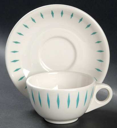 Festival Turquoise Flat Cup & Saucer Set