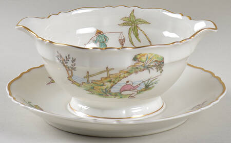 Pillement Gravy Boat with Attached Underplate by Haviland