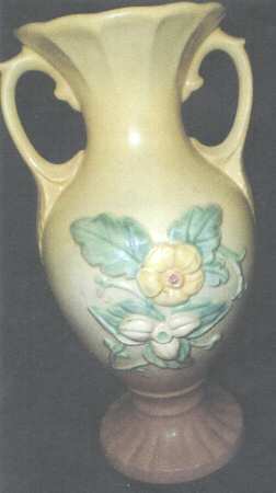 Wild Flower Yellow Rose 12" Handled Vase
