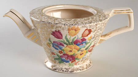 Old English Sampler Teapot No Lid