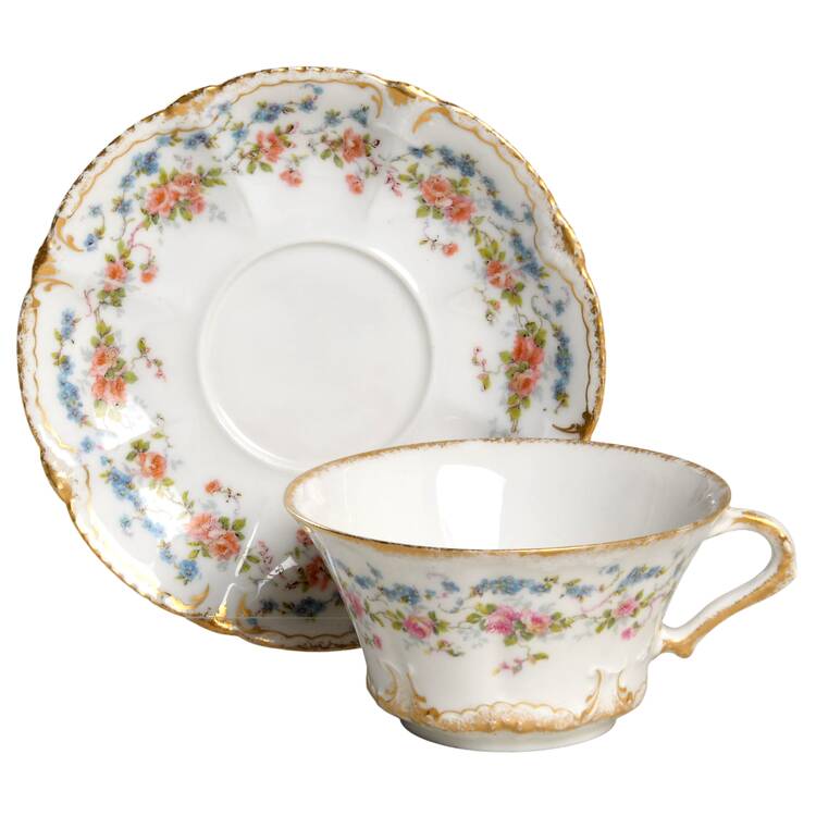 Schleiger 1047 Flat Cup & Saucer Set by Haviland