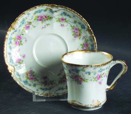 Schleiger 1047 Flat Demitasse Cup & Saucer Set