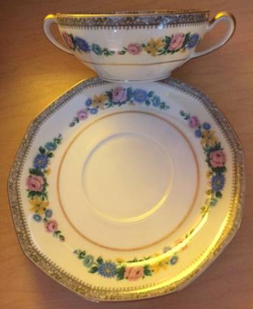Printemps Flat Cream Soup Bowl & Saucer Set