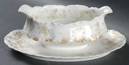 Schleiger 57A-1 Gravy Boat with Attached Underplate by Haviland