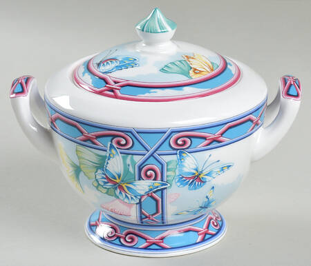 Le Jardin Des Papillons Sugar Bowl & Lid