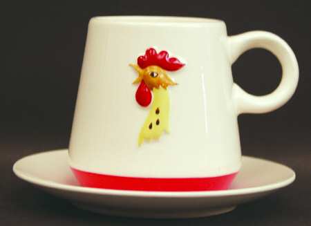 Coq Rouge Flat Cup & Saucer Set