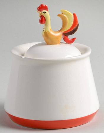 Coq Rouge Sugar Bowl & Lid