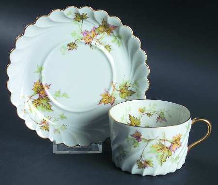 Autumn Leaf (No Trim) Flat Cup & Saucer Set
